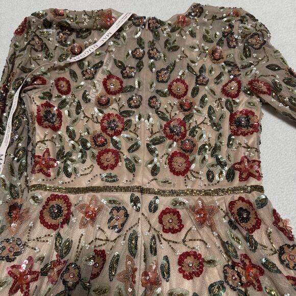 MAC DUGGAL 5533 Embellished Gown 4 Antique Rose High Neck Long Sleeves NWT $798 - Picture 13 of 16